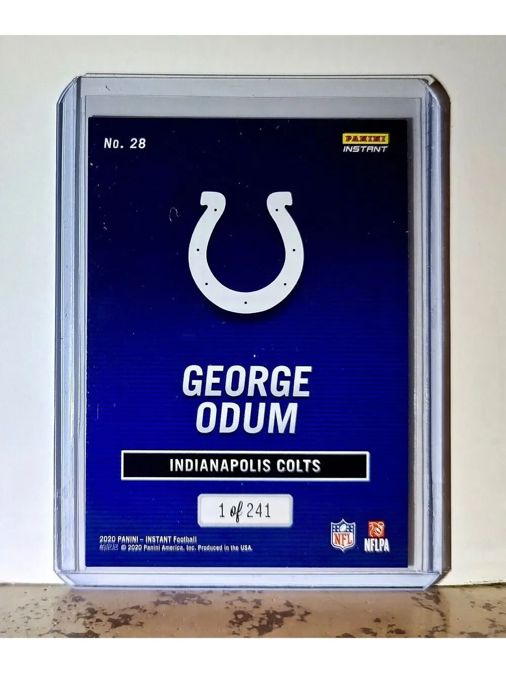 George Odum 2020 Panini All-Pro NFL #28 Rookie Card 1/241 Indianapolis Colts